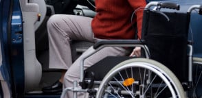 Patient on wheelchair