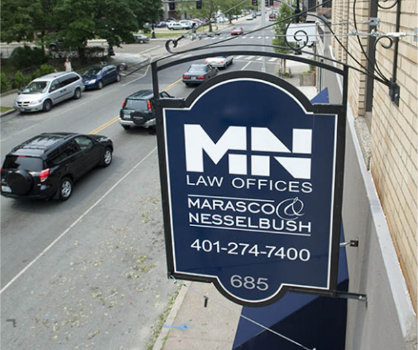 Marasco and Nesselbush's sign at their office in Providence