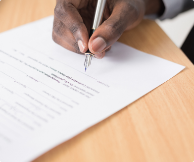 a man signing