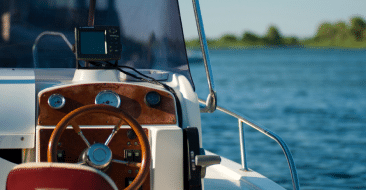 the captains seat of a boat
