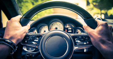 a person driving a car