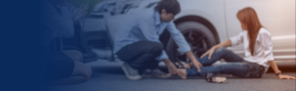 an injured lady after an accident