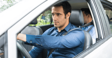 a person driving a car