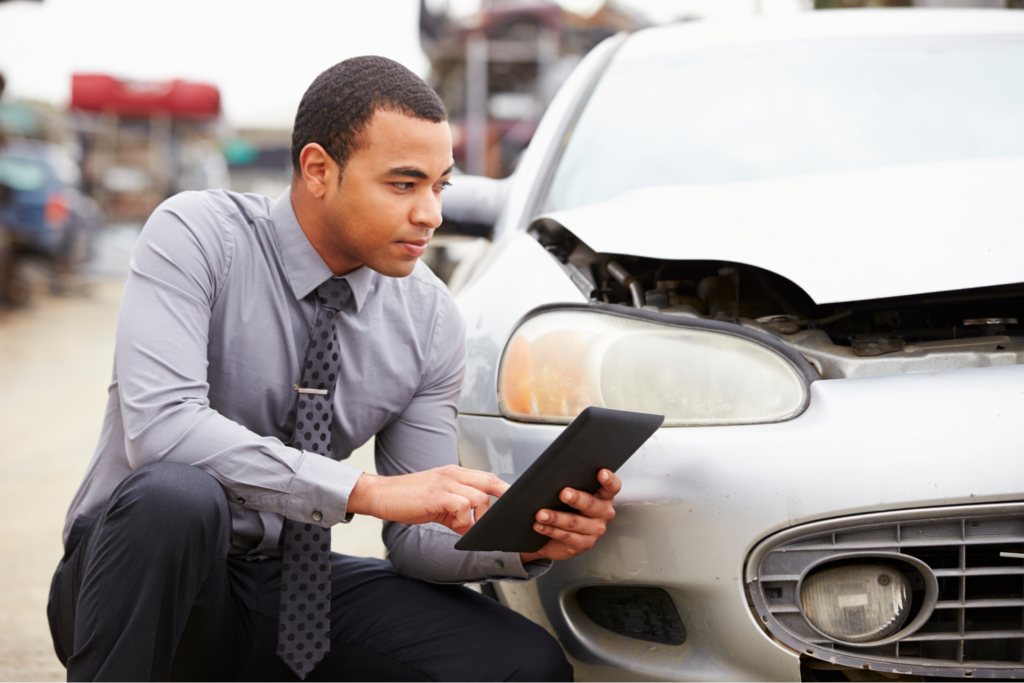A law firm promotional image featuring a legal consultation.
