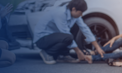 an injured lady after an accident